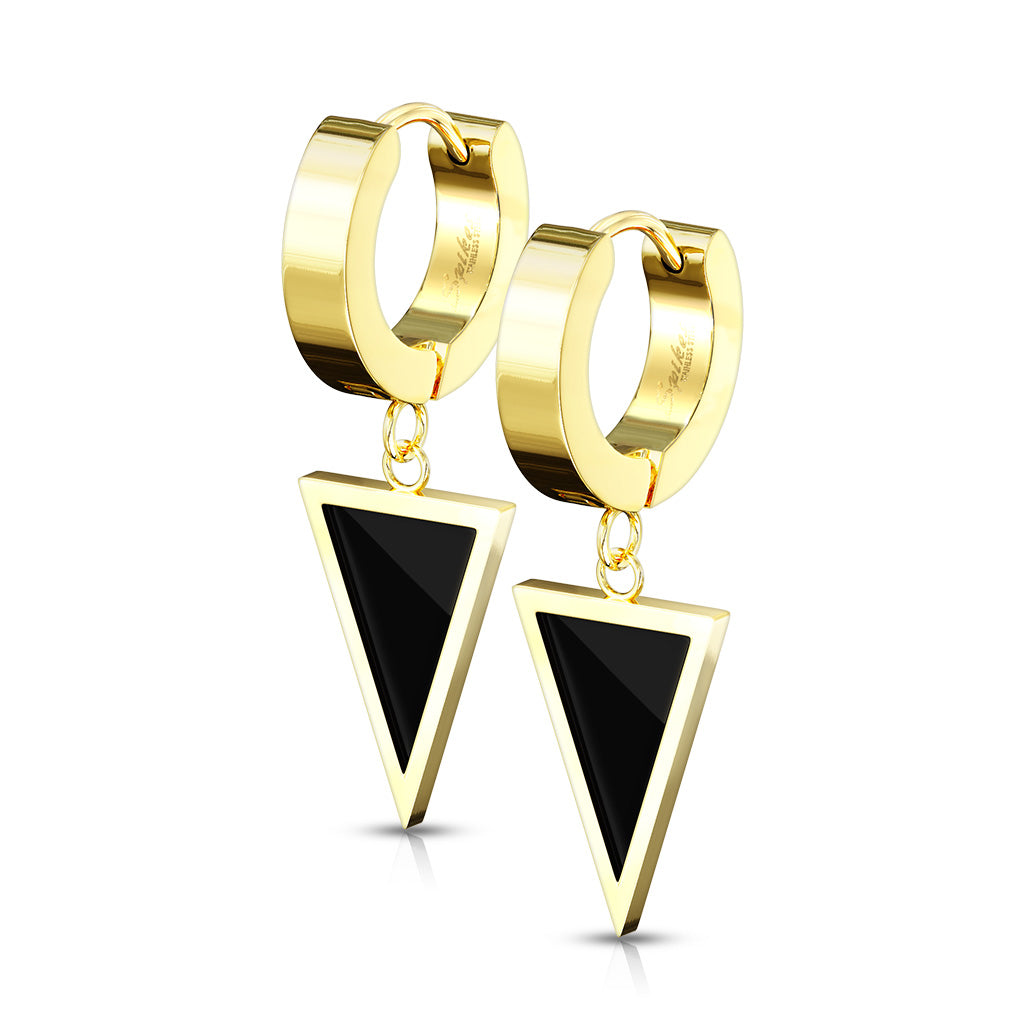 Triangle Charm Hoops