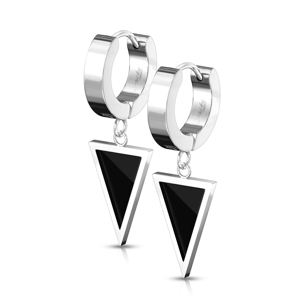 Triangle Charm Hoops