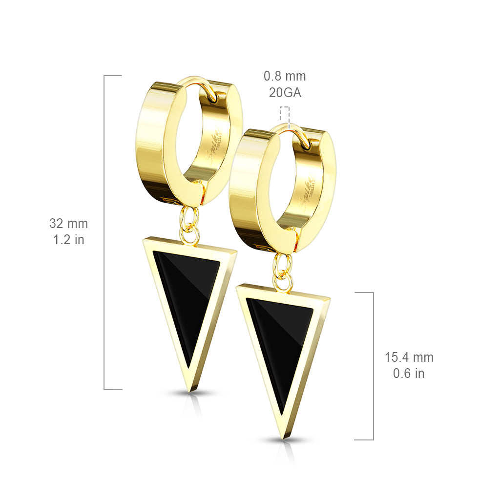 Triangle Charm Hoops