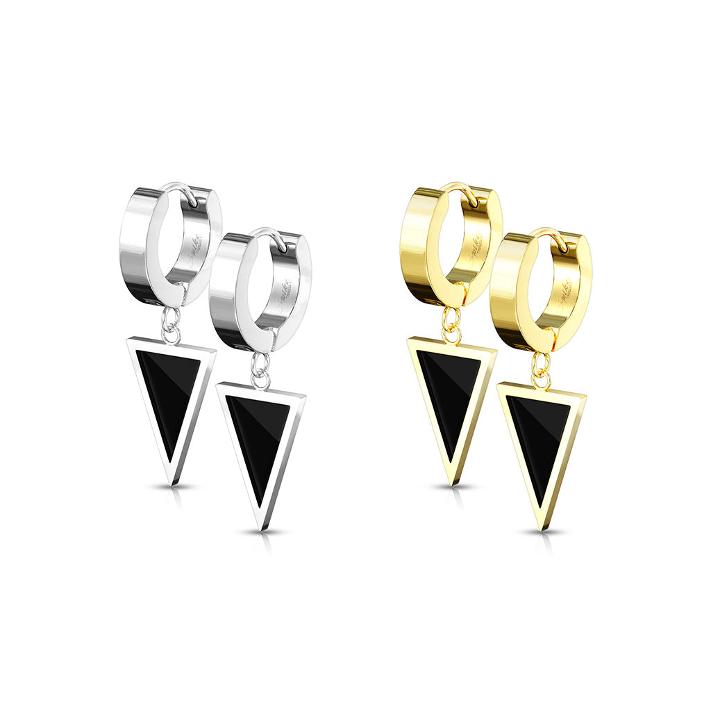 Triangle Charm Hoops