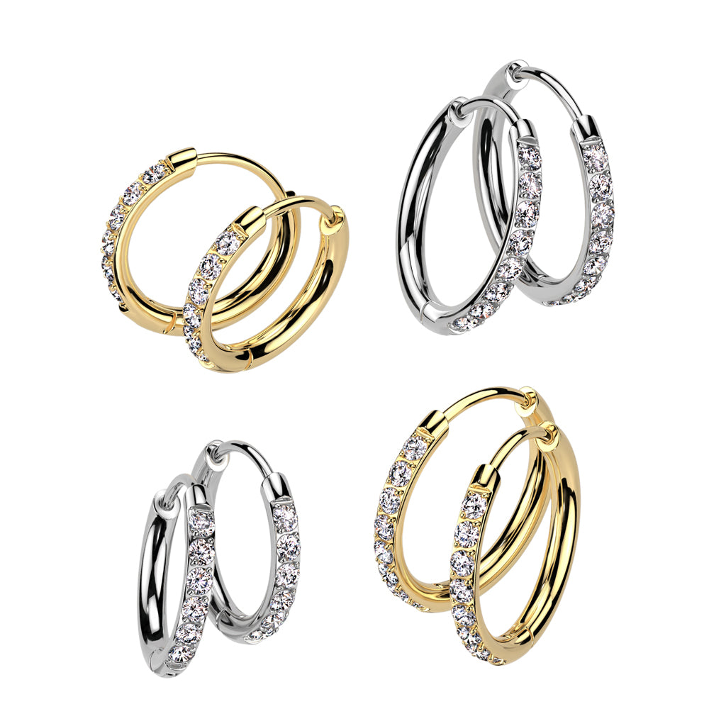 Thin Diamond Hoops