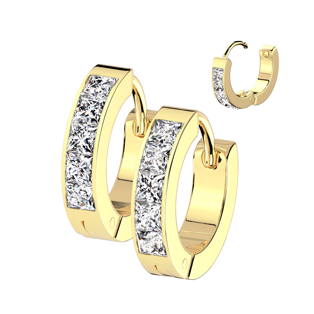 Thick Diamond Hoops