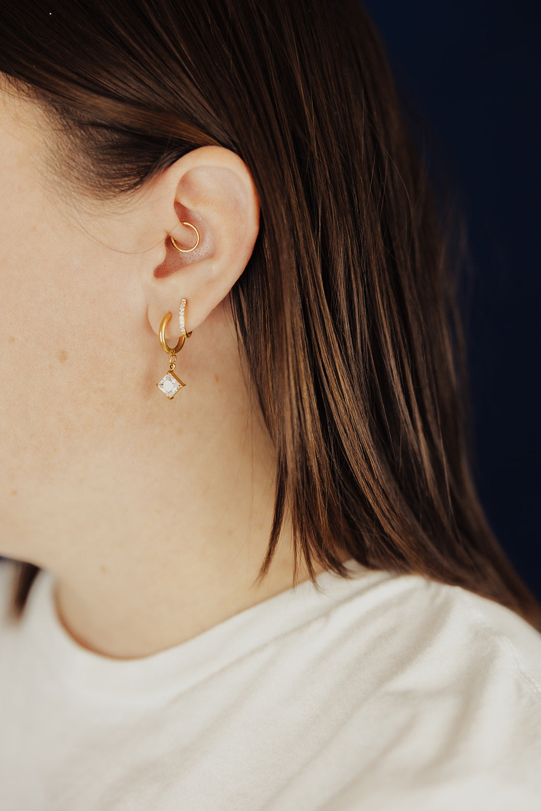 Thin Diamond Hoops